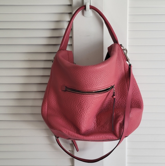 COACH Beecker Sullivan Pebvled Leather Bag Raspberry - Picture 2 of 8